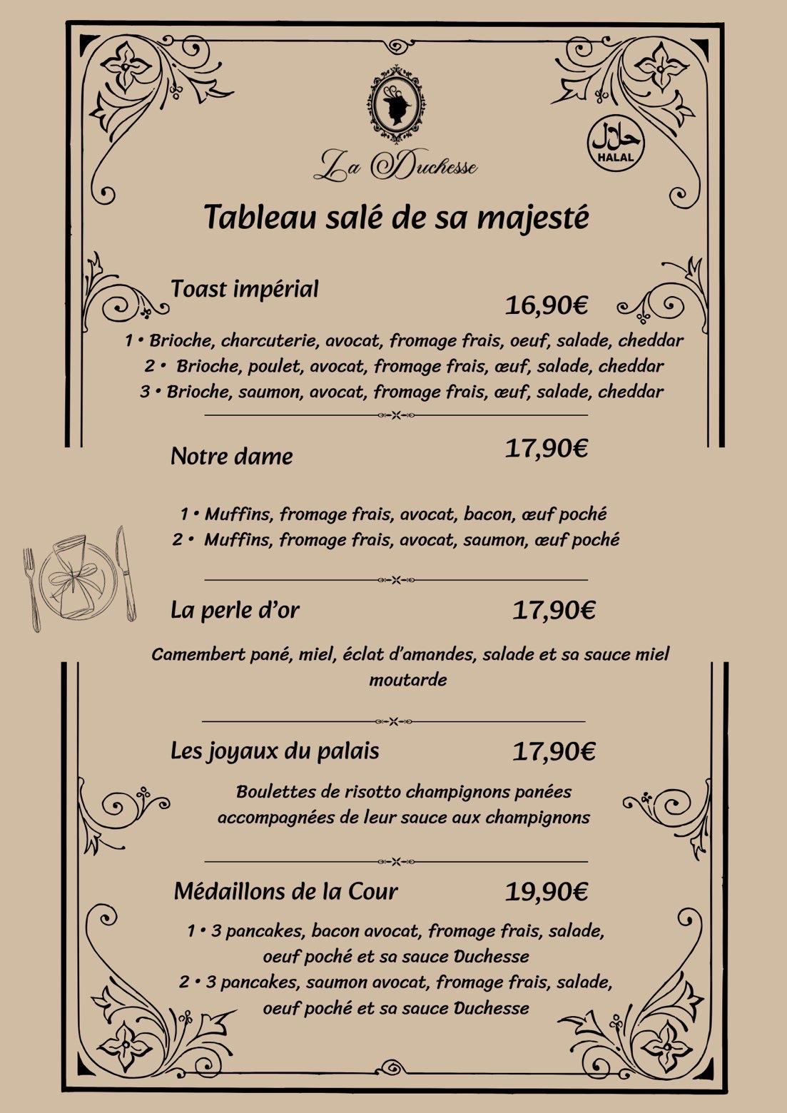 Menu salé